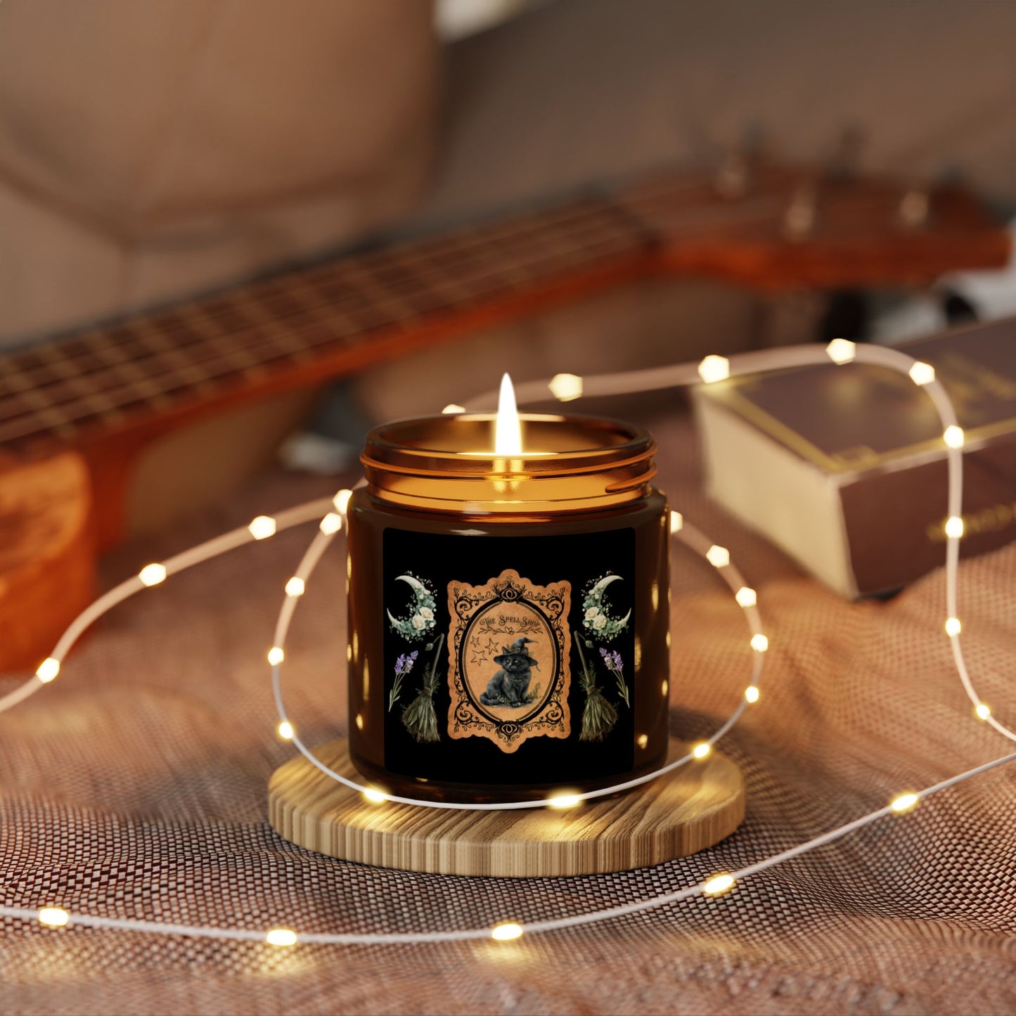 The SpellShop Guardian - Enchanted Amber Candle Jar