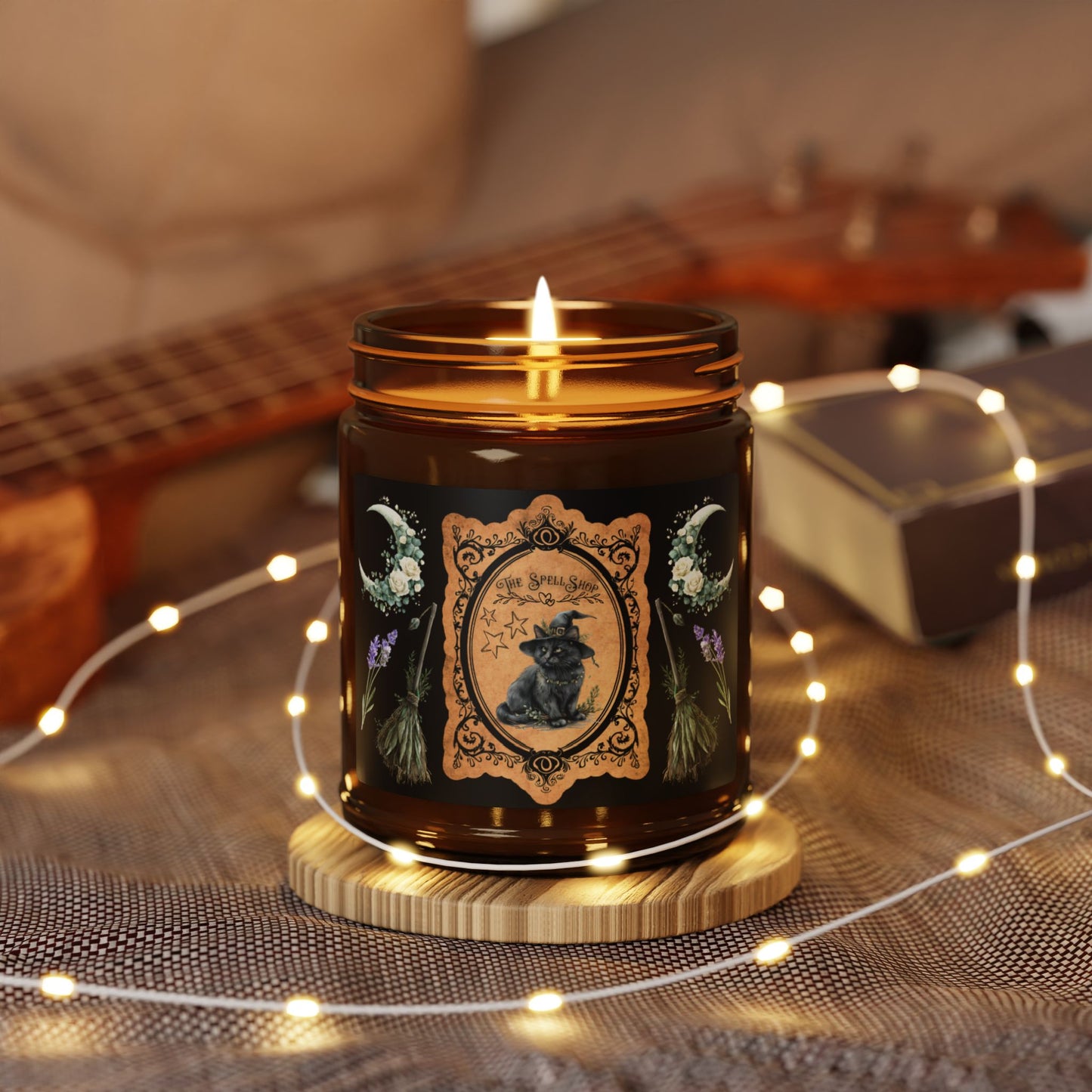 The SpellShop Guardian - Enchanted Amber Candle Jar