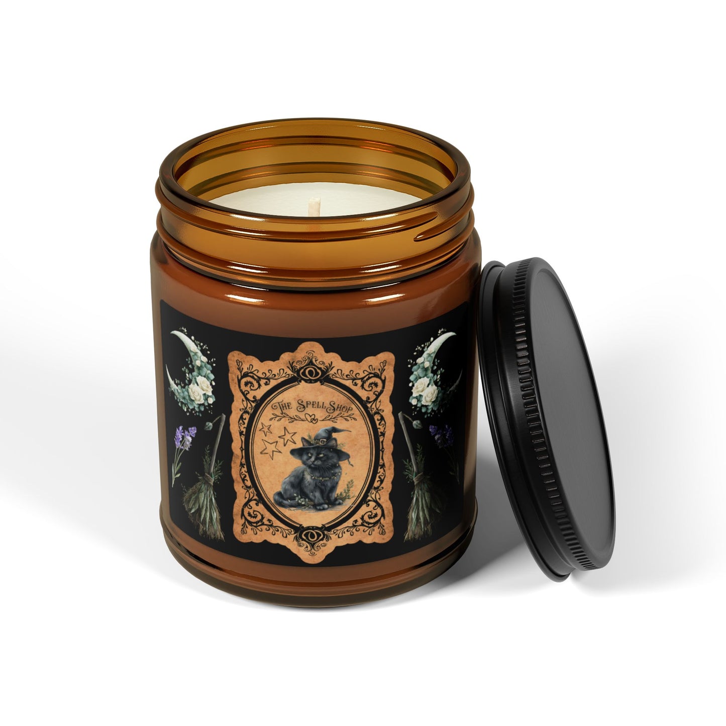 The SpellShop Guardian - Enchanted Amber Candle Jar